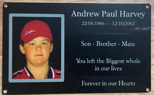 Photo Plaque Personalised Memorial (Duraluxe) 150mm x 100mm