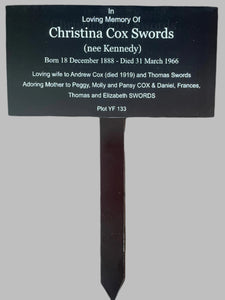 Memorial - Garden Stake (Durablack) Rectangle