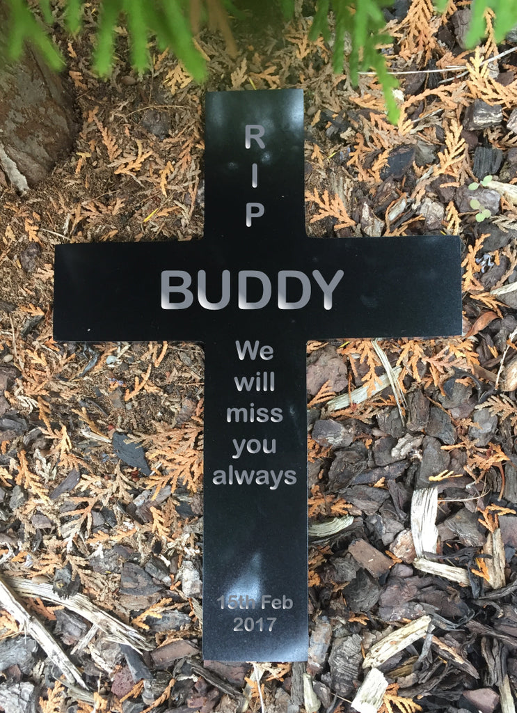 Cross Granite Pet Memorial or Loved One outdoor memorial personalised engraved