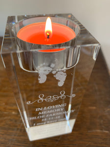 Tea light Crystal Candle Holder Personalised