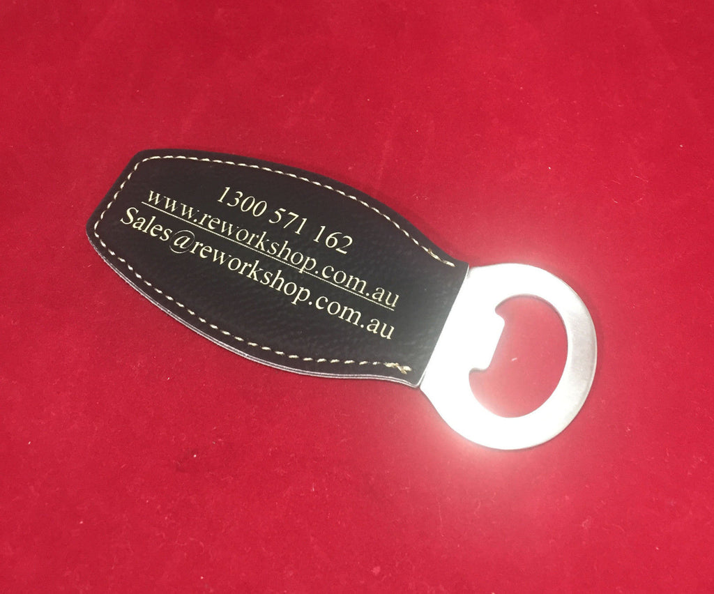 magnetic bottle opener leatherette style Custom engraved